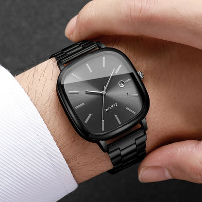 Fashion Square Men Business Watches Analog Calendar Quartz Watch for Mens Clock Reloj Hombre（Without Box）