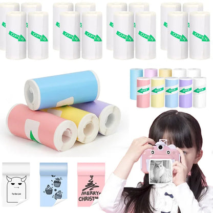 1/5 Roll High Quality Mini Pocket Printer Paper Portable Children Camera Self-Adhesive Photo Paper Home Thermal Printer Supplies