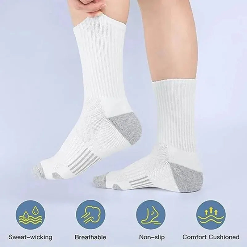 6 Pairs Men's Outdoor Gym Socks High Quality Comfortable Soft Ground-Gripping Football Large Size New Style