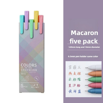 Morandi & Macaron Color Gel Pens (30/5 Colors) - 0.5mm Refill, Smooth Writing Durable Pens for School Stationery