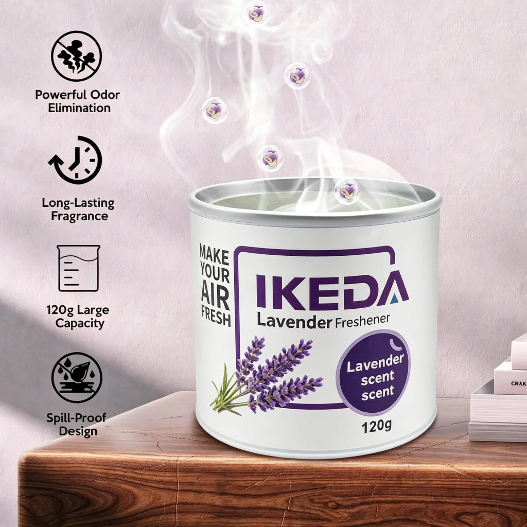 IKEDA 120g Lavender Scent Liquid Air Freshener, Long Lasting Calming Floral Fragrance, Powerful Odor Eliminator for Car Home Off