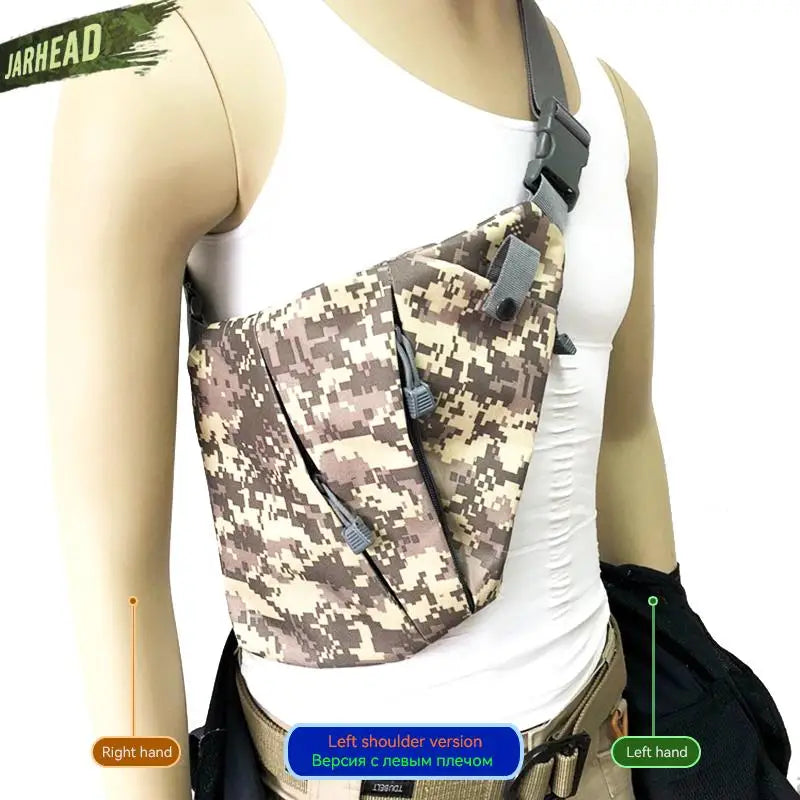 Multifunctional Concealed Tactical Storage Gun Bag Holster Men's Left Right Nylon Shoulder Bag Anti-theft Bag Chest Bag Hunting