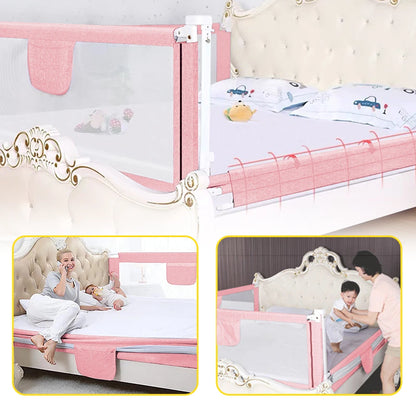 Bed fence for toddlers, Vertical lift bed guard, adjustable height, baby bed grid, 150/200/cm, gray Pink Blue