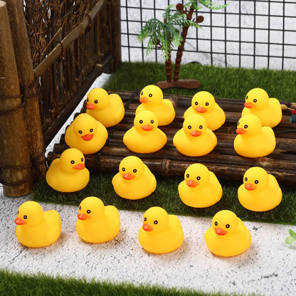1-100pc Pink Mini Rubber Ducks Set in Bulk Float Squeak Tiny Ducks Rubber Duck Toy for Kids Party Birthday Supplies