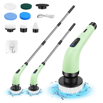 Cordless Electric Cleaning Brush - 7-in-1 Multi-Surface Scrubber with 2-Speed Adjustment, Detachable Extension Handle