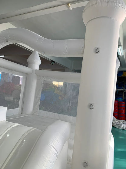 Inflatable White Bounce House With Slide 5.6*3.3*3M Jumping Castle For Kids Bouncy House Withe For Children Outdoor Toys Slide