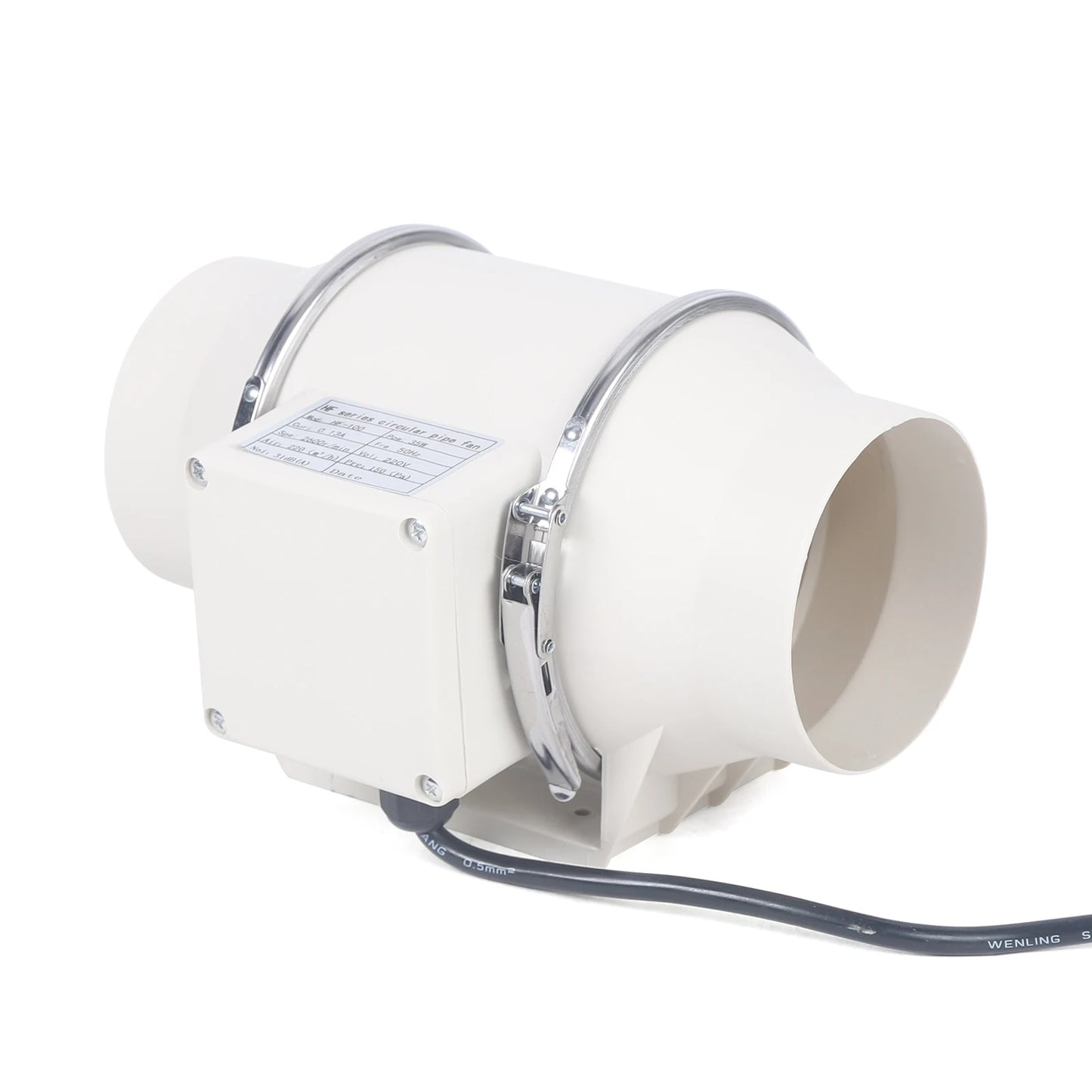 220V Exhaust Fan Silent Duct Ventilation Fan 2600RPM Duct Fan Pipe Extractor for Kitchen Bathroom Toilet (HF-100/HF-150/HF-200)