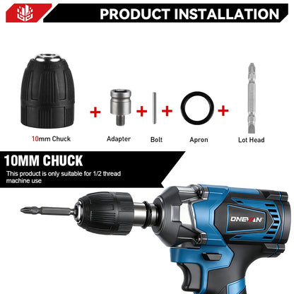ONEVAN 1200N.M Torque Brushless Electric Impact Wrench Cordless 1/2inch Car Repair Screwdriver Drill Tool For Makita Battery Pin