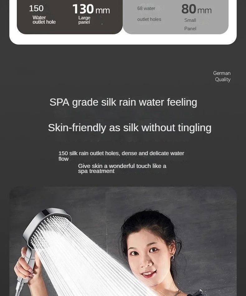 13CM Large Panel Shower 3 Modes Shower Head High Pressure Water Massage Shower Head Set with Cartridge Bathroom Accessories
