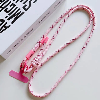Adjustable Fashion Anti Loss Phone Lanyard 120CM Crossbody Neck Cord Wrist Strap for iPhone 17 Pro Max Case Chain Two Ring Rope
