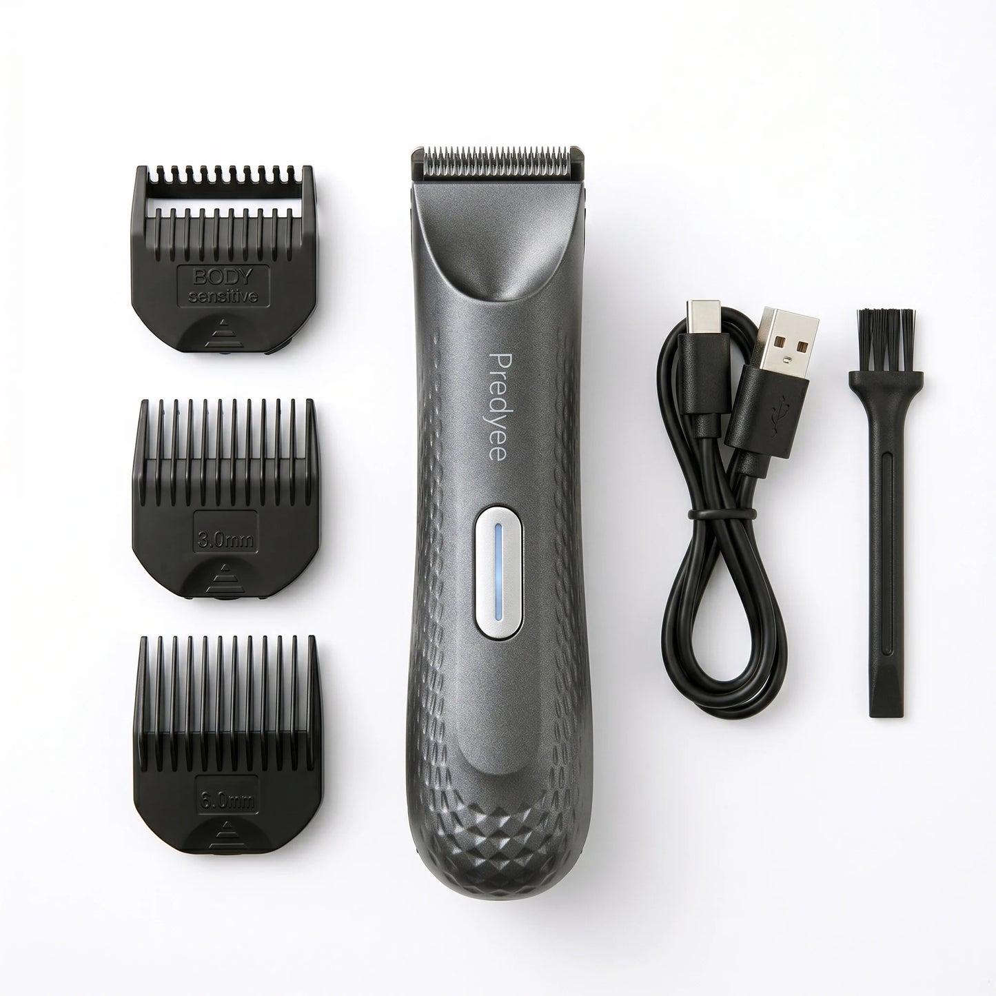 Electric Trimmer for Men's Groin Hair: Versatile Body Groomer and Waterproof Pubic Hair Trimmer with Replaceable Ceramic Blade