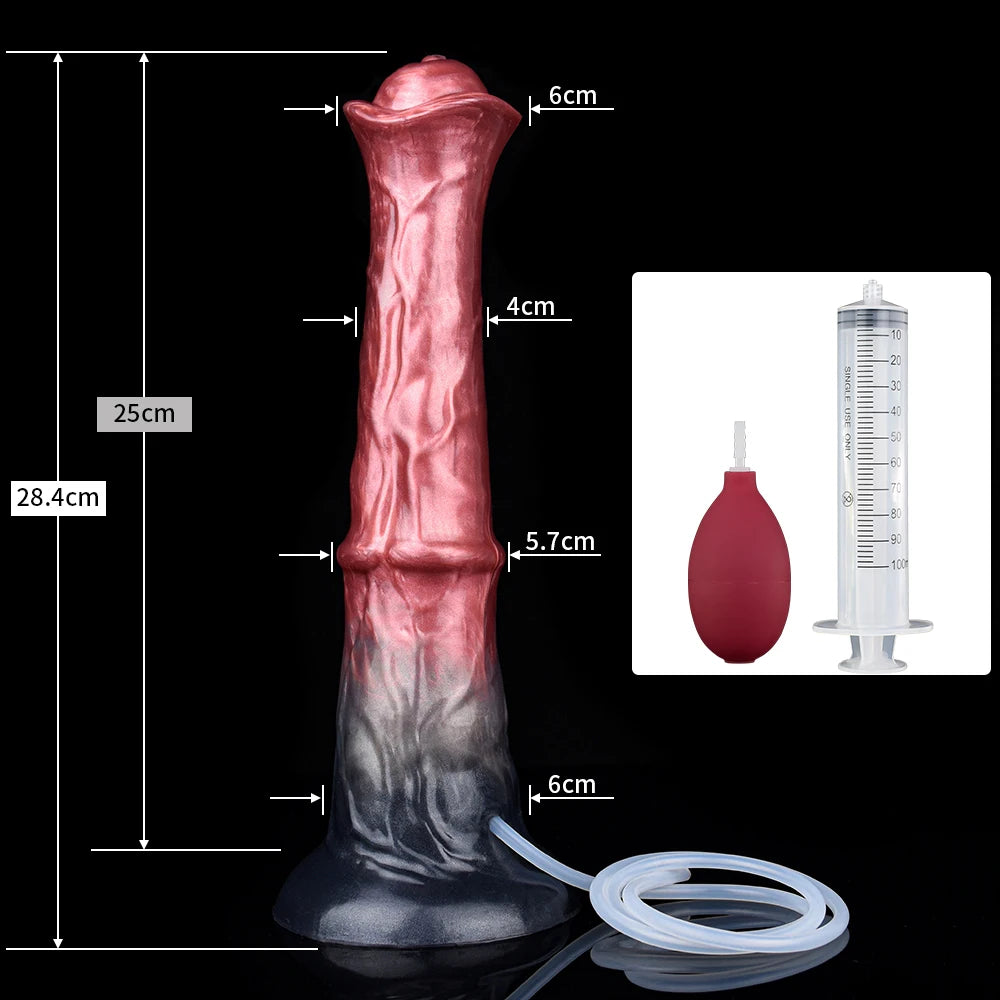 NNSX Horse Squirting Anal Plug Dildo Ejaculation Penis with Strong Sucker G-spot Stimulation Silicone Erotic Sex Toys For Woman