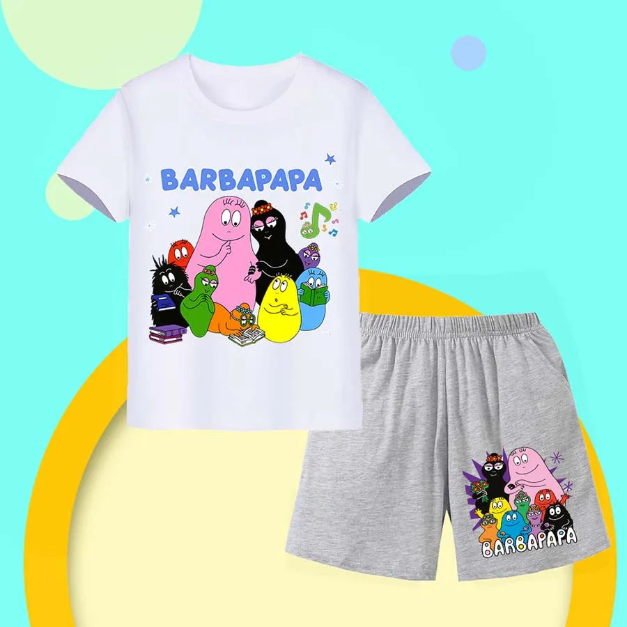barbapapa Children's Suit for Girls Children's Clothing Girl Child Tracksuit Pajamas Kids Football Kits Korean Popular Clothes