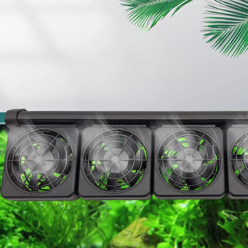 Fish Tank Cooling Fan Timing Adjustable Wind Speed Cooling Fan Fish Tank Cooler Glass Thickness ≤12mm Aquarium Accessories