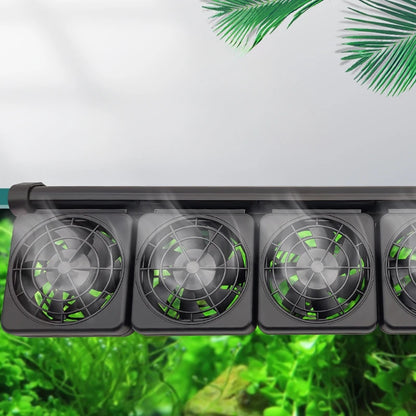 Fish Tank Cooling Fan Timing Adjustable Wind Speed Cooling Fan Fish Tank Cooler Glass Thickness ≤12mm Aquarium Accessories