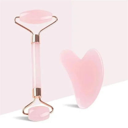 Facial Massage Roller With Gua Sha Stone Multifunctional Massager For Body Eye Acupoint Relief Anti-Aging Daily Skin Care Tools