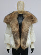 Oversized Winter Warm Real Fox Fur Collar Black Down Coat Women Puffer Outerwear Jackets 2024 Autumn Winter