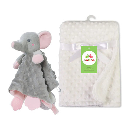Custom Name Baby Blanket Personalized Baby Shower Gift Soft Minky Dot 2-in-1 Blanket & Lovey Set for Boys Girls