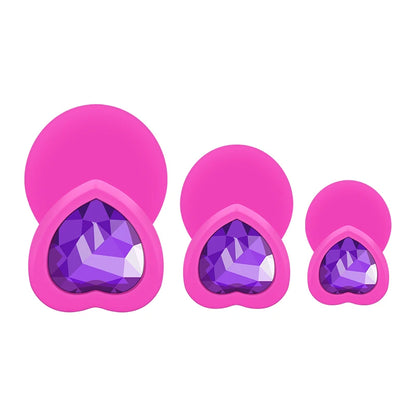 3Pcs Set Butt Anal Plug With Crystal Sex Toys for Women Men Soft Silicone Erotic Massager Stimulator Dildo Adult Product Plug