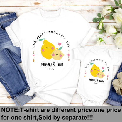 Personalised Matching Our First Mother's Day T-shirt Funny Mummy and Baby Gift Mama and Me Tee 1st Mothers Day Gifts