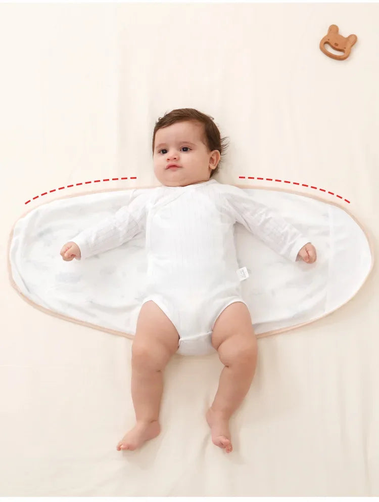 0-6 Month Cotton Baby Swaddle Wrap Anti Startle Swaddling Blanket Muslin Baby Sleeping Blanket Wrap for New Born Thin Summer