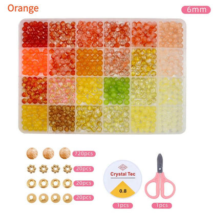 DIY Bracelet Making 6mm Glass Loose Beads Full Set Jewelry Accessories Beading Supplies for Handmade Ornament Creation