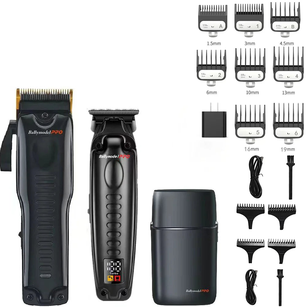7500RPM Babymodel PRO Men's Professional Barber Shop Hair Salon Hair Clipper Trimmer Shaver Set Powerful Motor DLC Alloy Blade
