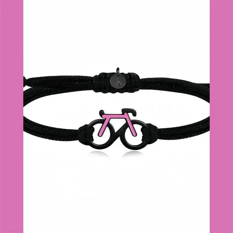 New Fashion Bicycle Bracelet Personalized Sports Cycling Periphery Pendant Bracelet Pink Bicycle Jewelry Accessories Couple Gift