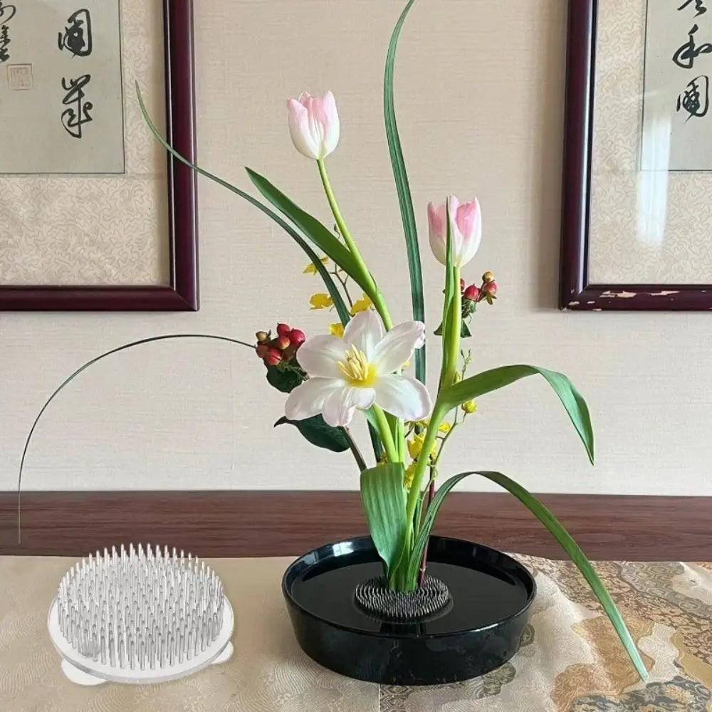 1/3Pcs Transparent Ikebana Stem Holder Waterproof Circular Arrangement Base DIY Flower Fixing Bracket for Vases Floral Design