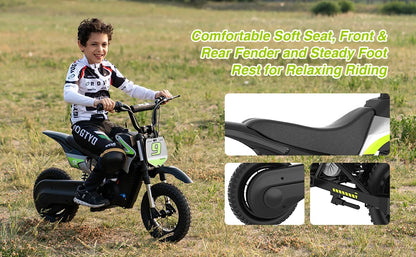 RCB KIDS Kids Electric Motorcycle R9X PRO 350W 36V Ride-On Toy, 3 Speed 25km/h, 16km Range, LED Light, Rechargeable, 6+, Max 80kg