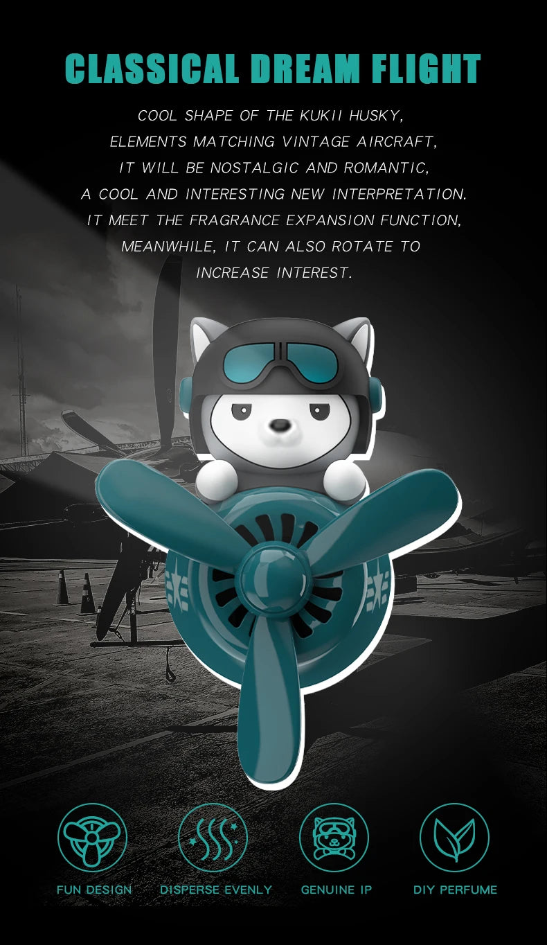 No perfume DIY fragrance Pilot dog car air freshener rotating plane ornament vent aroma diffuser decoration accessories cool fun