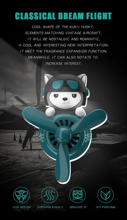No perfume DIY fragrance Pilot dog car air freshener rotating plane ornament vent aroma diffuser decoration accessories cool fun
