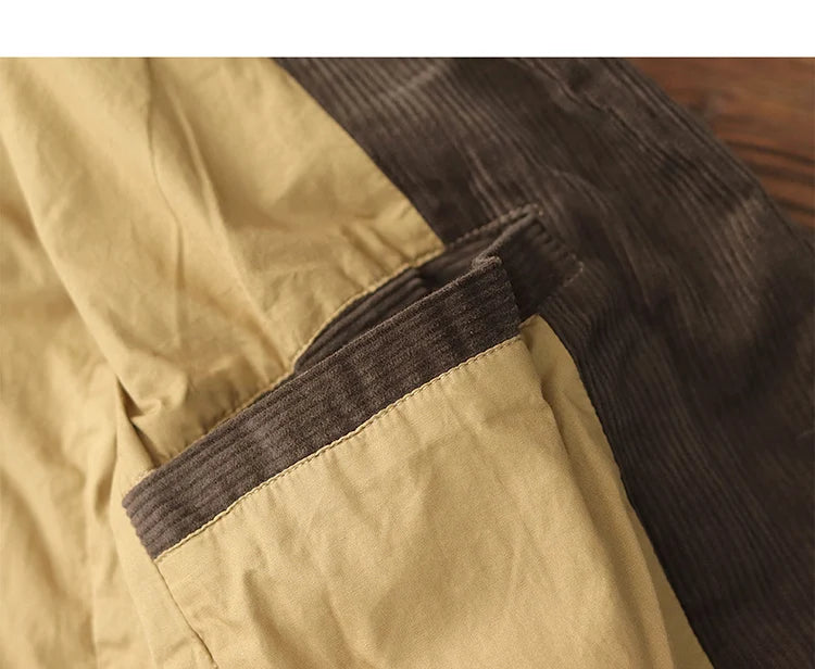 Heavyweight corduroy casual blazer for men American retro Ame Kaji loose jacket