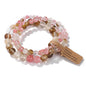 3pcs/set Natural Stone Beads Bracelet For Women Men 4 6 8 MM Indian Moss Agates Rhodonite Quartzs Jewelry Bracelet Gift Fashion