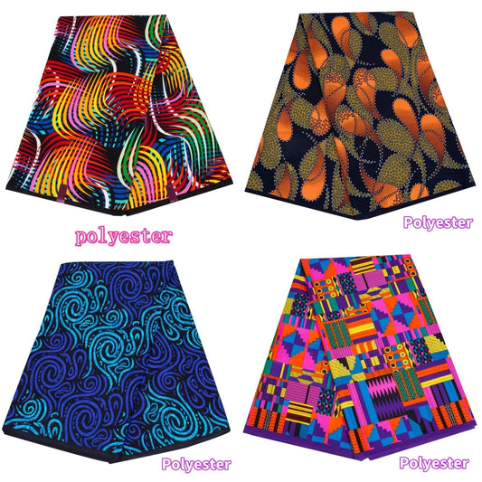 Veritablewax Africa Ankara Prints Batik Wax Fabric DIY Textile Nigeria African Polyester Fabric Dress Sewing Tissu Craft 6 yards
