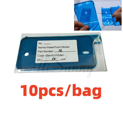 AliSunny 10pcs Waterproof Sticker for iPhone 11 12 13 7 6S Plus  XS 8 X 3M Adhesive LCD Screen Frame Seal Tape Repair Parts