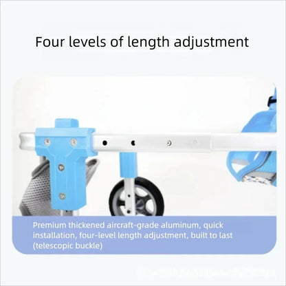 Pet Dog Wheelchair Cart Adjustable Pet Mobility Aid with Wheels Disabled Cat Dog Rehabilitation Walking Mobility Aid Pet Bracket