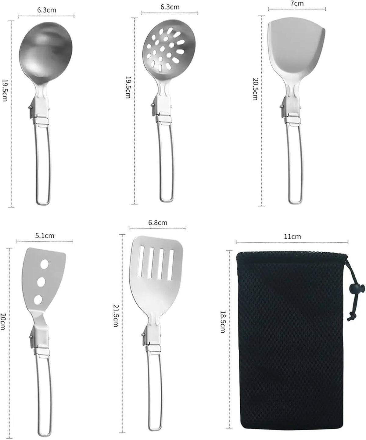 Folding Spatula Spoon Shovel Food Turner Portable 304 StainlessSteel Outdoor Camping BBQ Cooking Tableware Picnic Supplies ﻿