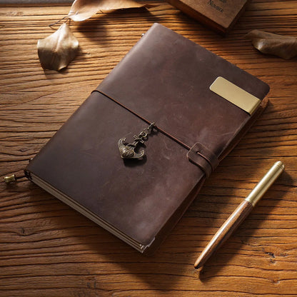 Fromthenon Leather TN Travel Notebook Handbook Diary First Layer Cowhide Diary Handbook Notes Handmade Loose-leaf Notebook
