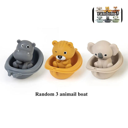 Children Otter Bath Toy Infant Float Ball Set Stackable Floating Boat Soft Water Play Toy Beach Swimming Pool Gift