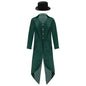 Kids Boys Vintage Steampunk Tailcoat Jacket Halloween Costume Gothic Medieval Clothes Court Uniform Magician Ringmaster Cosplay