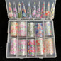 New Flower Nail Foils for Transfer Paper Stickers Floral Adhesive Fruit Nails Wraps Fish DIY Water Marble Nail Art Decorations