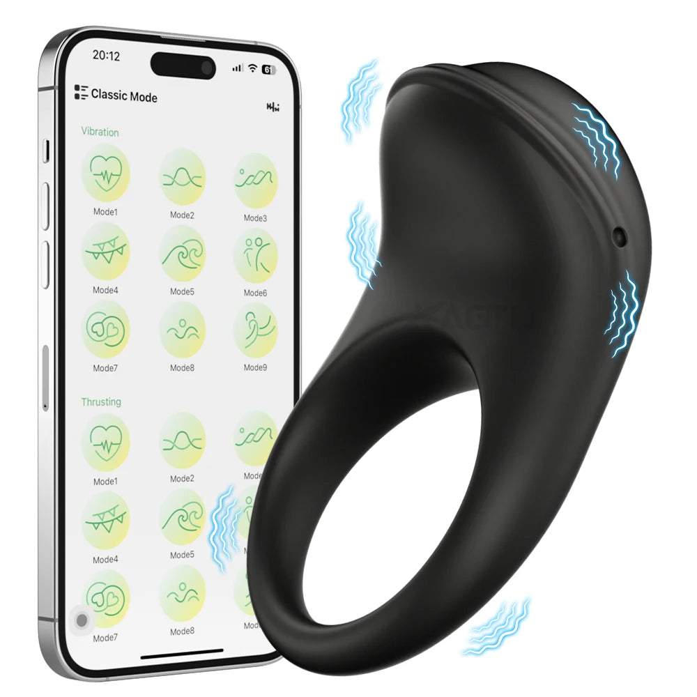 APP Control Vibrator Cock Ring for Men Delay Ejaculation Penis Ring Sex Toys Lock Penisring Cockring Adult Male Sex Supplies 18+