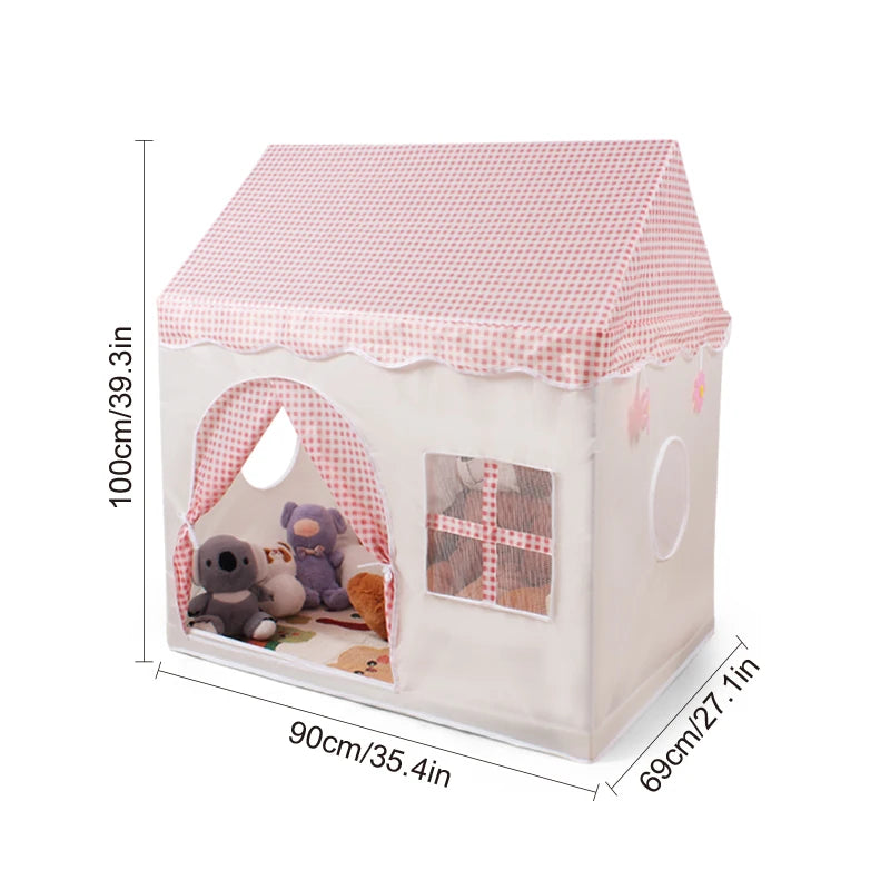 【Leisure and Entertainment】Large Children's Toy Castle, Pink Playhouse with Floral Design, Children's Pretend Play Tent, Kids' Secret Base and Sleeping Tent, Outdoor Beach Toy Playhouse, Holiday Gift for Boys and Girls, C