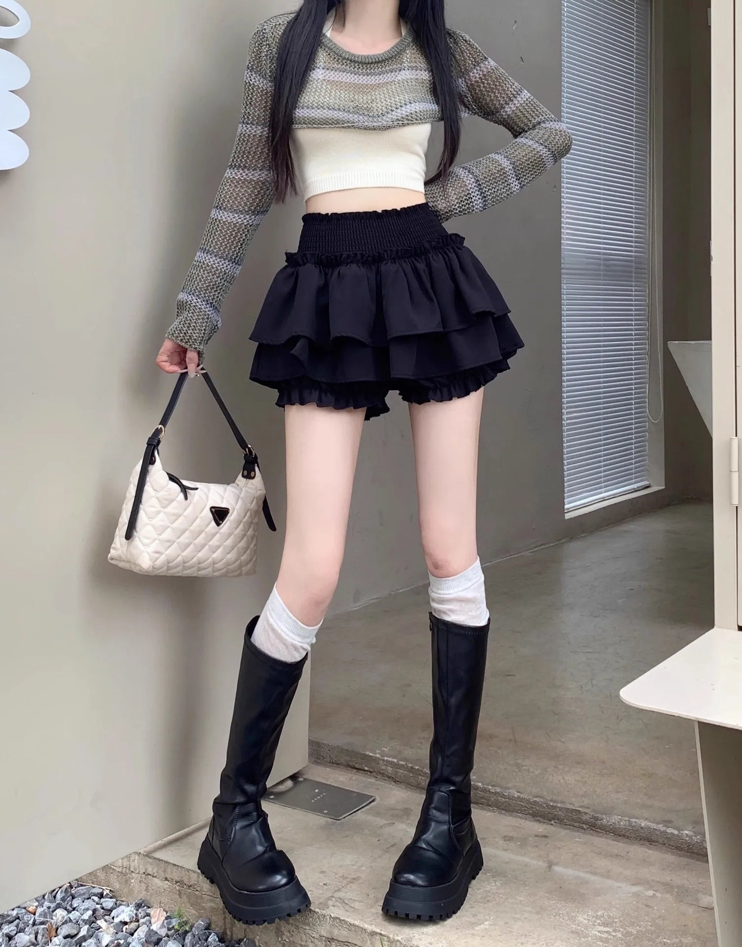 Women‘s High Waist Ballet Cake Skirt 2026 Spring Summer Slimming Short A Line Fluffy Mini Pants Style