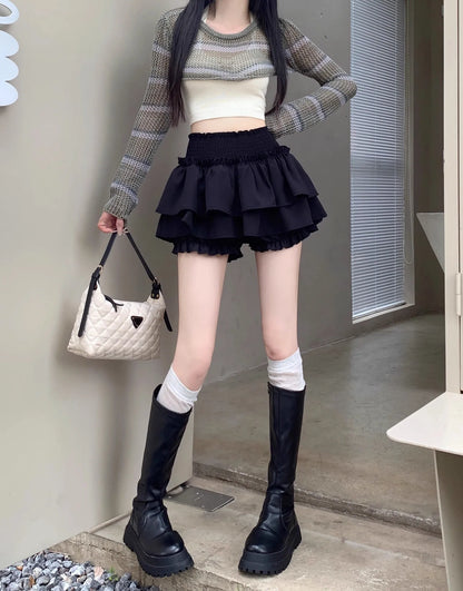 Women‘s High Waist Ballet Cake Skirt 2026 Spring Summer Slimming Short A Line Fluffy Mini Pants Style