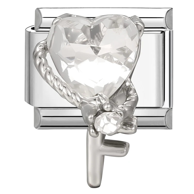 Zircon Pearl Heart Bow Candy Flower Butterfly Italian Charm Links Fit 9mm Stainless Steel Bracelet Personalized DIY Making Gifts