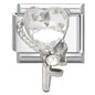 Zircon Pearl Heart Bow Candy Flower Butterfly Italian Charm Links Fit 9mm Stainless Steel Bracelet Personalized DIY Making Gifts
