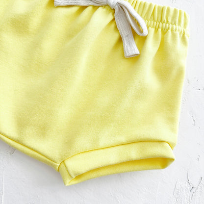 Newborn Summer Baby Clothes 2PCS Infant Toddler Set Fruit Lemon Print Round Neck T-shirt+Shorts Boys Girls Outfit Set 1-3Y