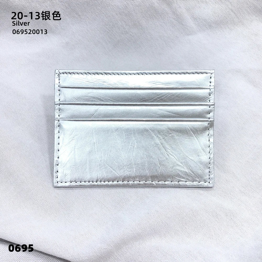 Custom Company Logo Cowhide Card Holder Woman Man Fashion Slim Mini Card Bag Genuine Leather Engrave Name Luxury Casual Purse